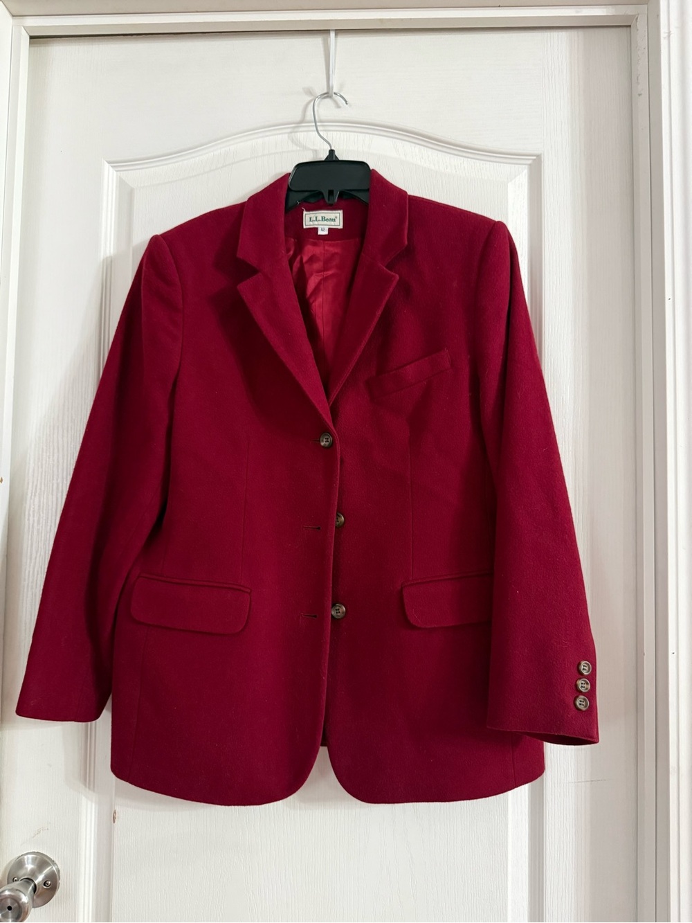 L.L. Bean Women’s Burgundy Wool Blend Blazer Sz 12